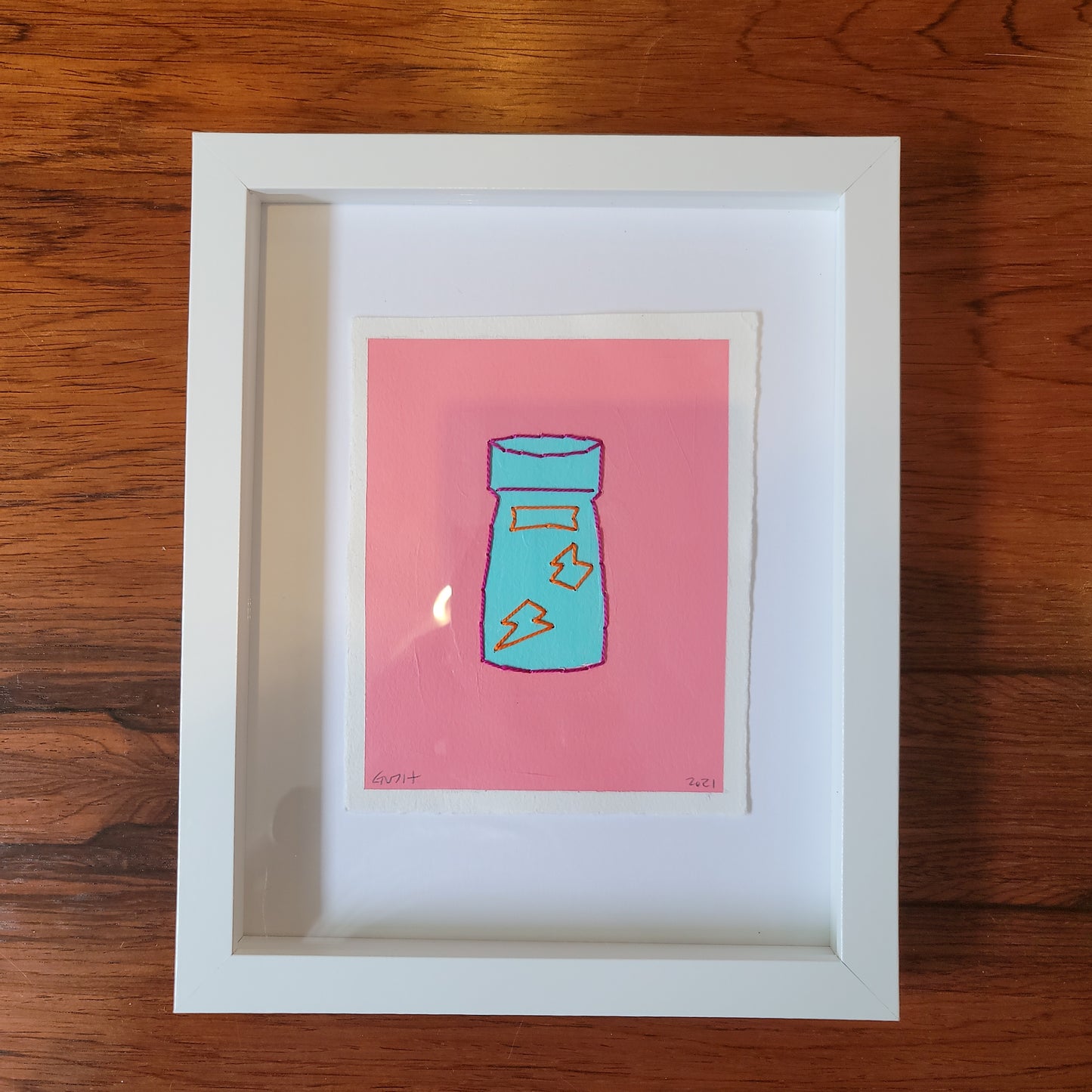 Pop Popper, Fuchsia/Orange on Turquoise/Pink