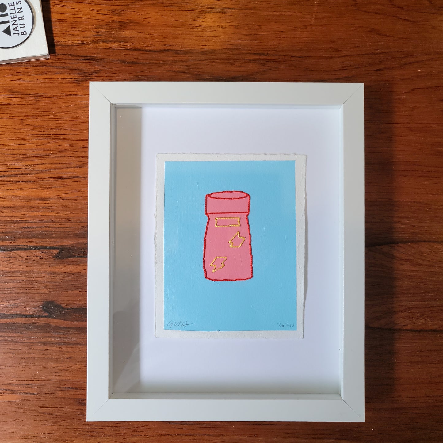 Pop Popper, Yellow/Red on Baby Blue/Pink