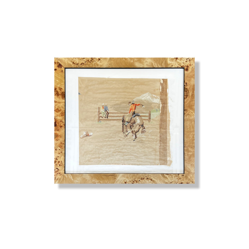 Vintage Western Wallpaper Remnant, Set of 2