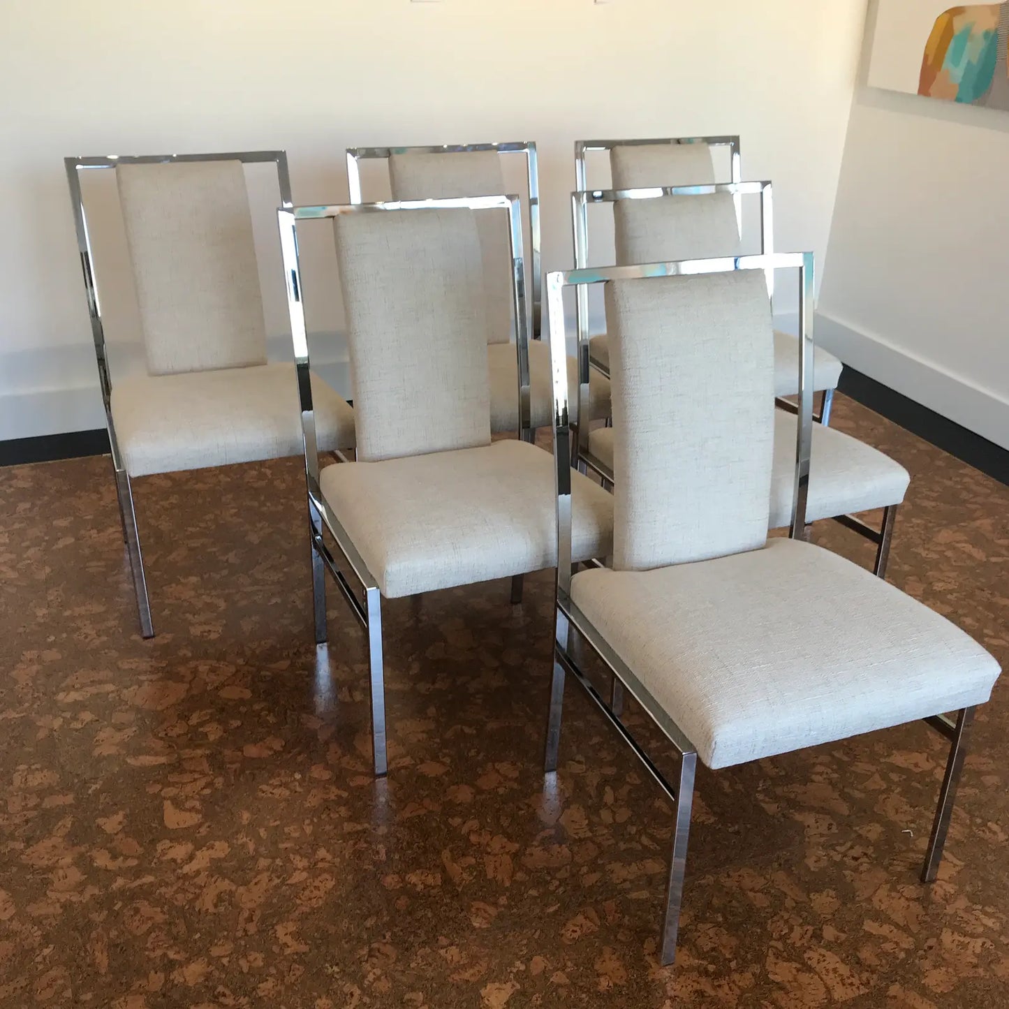 1960s Vintage Milo Baughman Style Dining Chairs- Set of 6